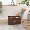 INFURNIC Pet Bowl Elevated Feeding Station with Storage Drawer Stainless Steel Bowls for Large Dogs, Brown, 23.5"*11.8"*14.3" - 2 of 4