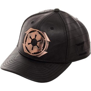 Star Wars Scout Trooper Steel Logo Faux Leather Snapback Hat Cap Black - 1 of 4