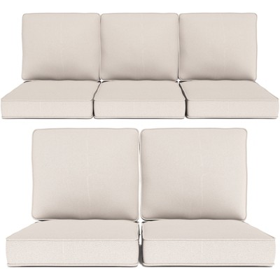 Buenhomino Outdoor Patio Chair Cushions Set, Olefin Fabric Weather-Resistant Outdoor Cushion with zipper，5pcs Beige