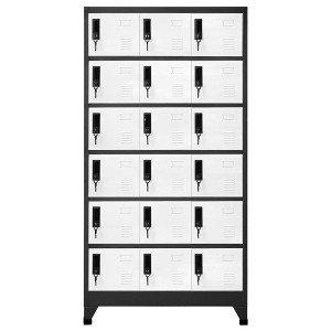 vidaXL Locker Cabinet Anthracite and White Steel Large Locker Cabinet - 1 of 4