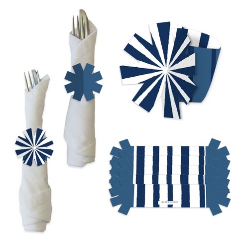 Navy blue deals napkin rings