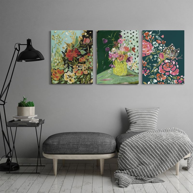 Americanflat Botanical Farmhouse Floral Stills By Bari J Triptych Wall Art - Set Of 3 Canvas Prints, 4 of 6