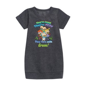 - Rugrats - Reptar Bar Graphic Short Sleeve Fleece Dress - 1 of 4