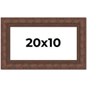 PosterPalooza | 20x10 Wide Bamboo Picture Frame, UV Acrylic, 4 Finishes - Brown, Black, Silver, and Natural - 1 of 4