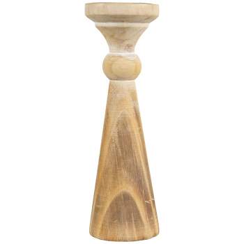 Northlight Two Tone Wooden Pedestal Pillar Candle Holder - 12"
