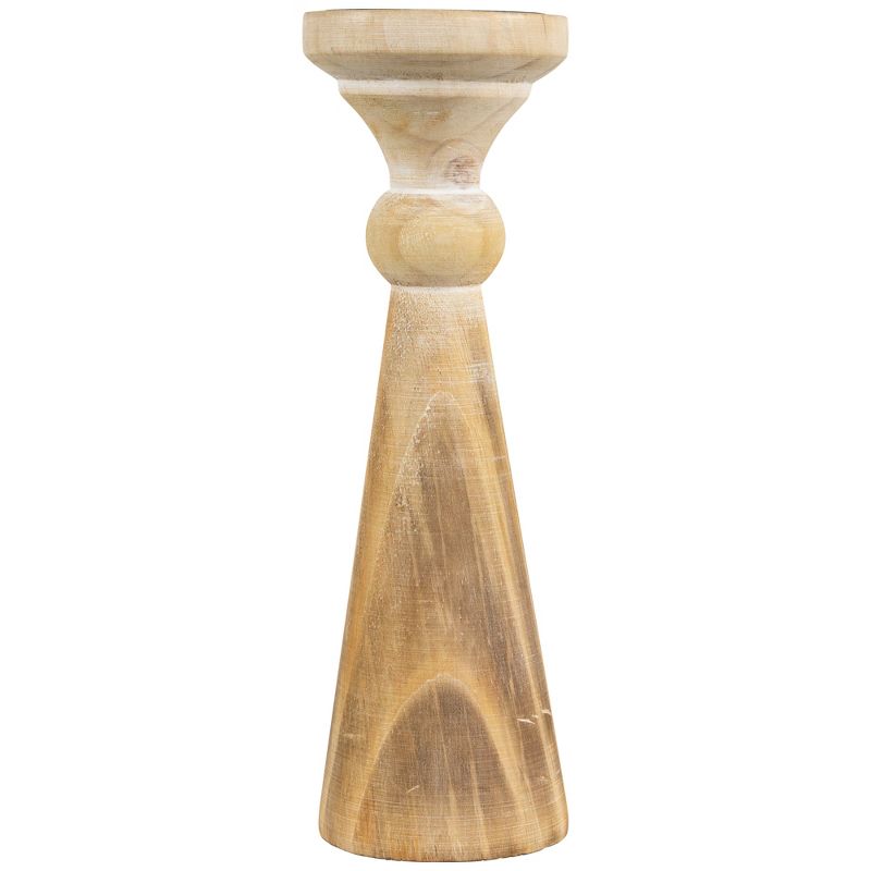 Northlight Two Tone Wooden Pedestal Pillar Candle Holder - 12", 1 of 6