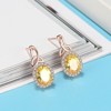 Halo Drop Earrings for Women Yellow Cz Rose Sterling Silver Ginger Lyne Collection - 4 of 4