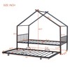 Full/Twin Size House-Shaped Metal Platform Bed Frame with Twin Size Trundle Bed/ Drawers 4S -ModernLuxe - 3 of 4