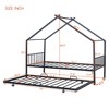 Full/Twin Size House-Shaped Metal Platform Bed Frame with Twin Size Trundle Bed/ Drawers 4S -ModernLuxe - image 3 of 4