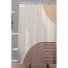 Iveta Abolina Mid Century Line Art Shower Curtain Brown - Deny Designs: Abstract Microfiber Bathroom Decor, Machine Washable - 2 of 3