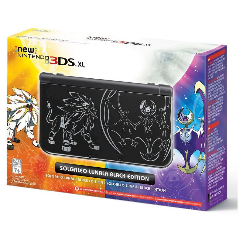 New Nintendo Pokemon 3DS XL Solgaleo Lunala Black Edition, 1 of 2