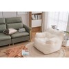 Soft Tufted Foam Bean Bag Chair With Teddy Fabric, Ergonomic Backrest,Length39.37"×Width37"×Height27.56"(3.28*3.08*2.30ft) - 2 of 4