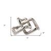 HomeRoots 7" Silver Aluminum Geometric Knot Tabletop Sculpture - 3 of 4
