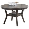 Anybear 1pc Gray Oak Rubber Wood Round Table with Shelve - 4 of 4