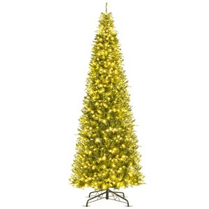 Costway 12 FT Artificial Christmas Tree with 2517 Branch Tips, 800 Warm White LED Lights - 1 of 4