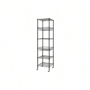 Heavy Duty 6 Tier Wire Shelving Unit with Wheels 18x18x72 - inches Black Metal Storage Rack Thicken Steel Tube Adjustable - 1 of 4