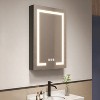 ONWITH 24 in. W x 36 in. H Black Aluminum Recessed/Surface Mount Left Dimmable Medicine Cabinet with Mirror - 2 of 4