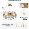 Ludomide Modern Crystal Chandelier, 12 Lights Luxury Brass Gold Crystal Raindrop Ceiling Pendant Light Fixture for Dining Room - 3 of 4