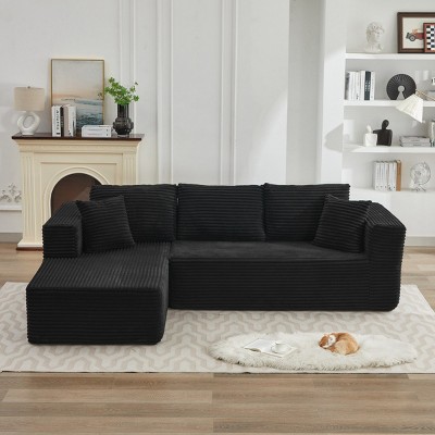 106" L-Shape Cloud Sectional Couch with Left Facing Chaise,Deep Seat Modular Sofa for Living Room - The Pop Home