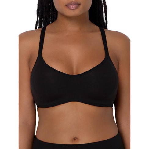 Smart & Sexy Women's Comfort Cotton Scoop Neck Unlined Underwire Bra Black  Hue 40d : Target