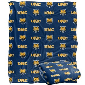 University Of Northern Colorado Logo Pattern Silky 50x60 Blanket, 1 Sided - 1 of 4