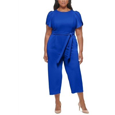 Calvin Klein Womens Tulip Sleeve Jumpsuit