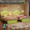 Twin Size Bed Frame with LED Lights,Upholstered Platform Bed with Storage Drawer,Crystal Tufted Headboard for Kids,Teens,Noise-Free Slats - 3 of 4