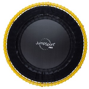 JumpSport 350 PRO Fitness Trampoline, Cardio Workout, No-Tip Arched Legs Home Gym Equipment with Adjustable Bungees & 60 Day Trial Video, 39", Yellow - 1 of 4