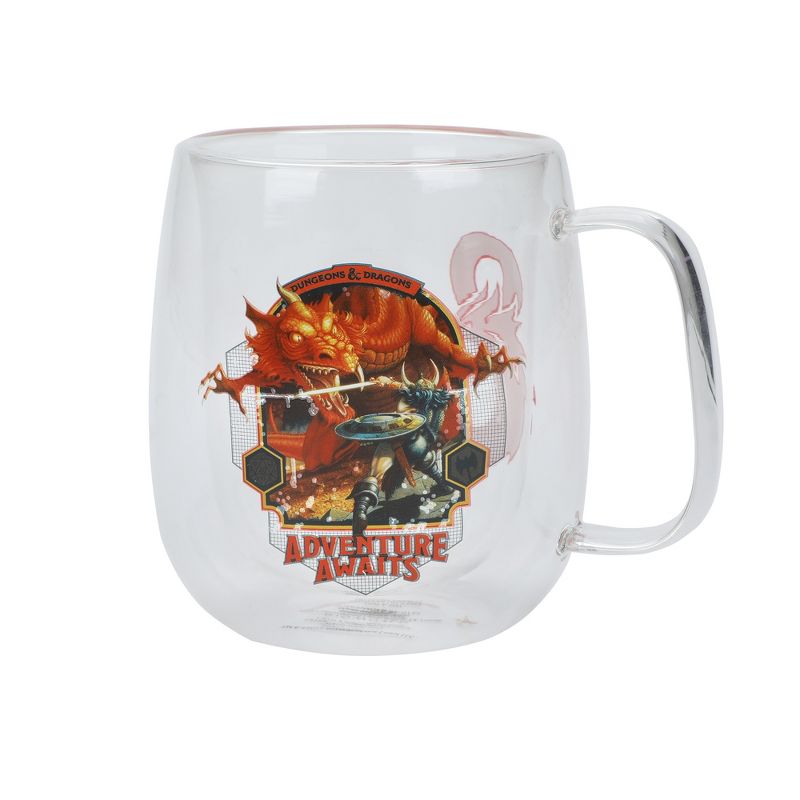 Dungeons & Dragons Ampersand & Red Dragon Double Wall Glass Mug - 11oz, 2 of 5