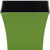 HomeRoots 7" Lime Green Recycled Plastic Indoor Outdoor Square Pot Planter - 3 of 3