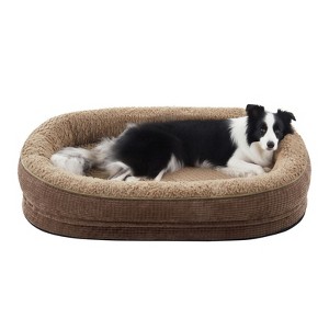 JOEJOY Orthopedic Dog Beds, Egg-Crate Memory Foam Pet Couch Bed with Bolster Sides, Waterproof Lining, Removable - 1 of 4