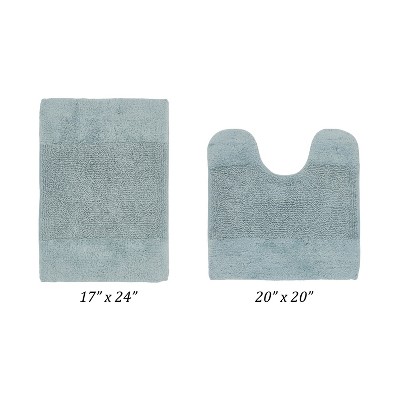 Granada 2 Piece Bath Rug Set 100% Premium Cotton Tufted Non-Slip Backing Bathmats for Bathroom, Super Soft Absorbent, Machine Washable