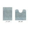 Granada 2 Piece Bath Rug Set 100% Premium Cotton Tufted Non-Slip Backing Bathmats for Bathroom, Super Soft Absorbent, Machine Washable - 2 of 4