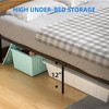 Industrial Metal Platform Bed Frame with Headboard - Sturdy Wood-Slat Support & Under-Bed Storage, No Box Spring Needed ,Black - 4 of 4