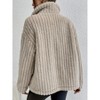 Women's Long Plush Coat Lapel Collar Button Down Long Sleeve Jacket with Pockets - 4 of 4