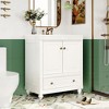 Vynxaria 30" Bathroom Vanity with Sink, Combo, Cabinet with Doors and Drawer, Solid Frame and MDF Board, White - 2 of 4