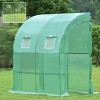 Aoodor 6.7ft. x 3.3ft. x 7.2ft. Outdoor Walk-in Greenhouse Lean to Portable Wall Two Doors - 2 of 4