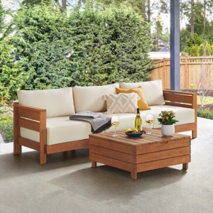 Alaterre Furniture 2pc Barton Outdoor Patio Weather Resistant Furniture Set with Couch & Lift Top Coffee - 1 of 4