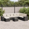 vidaXL Garden Sofa Set Black PE rattan Large UV-resistant materials - 2 of 4