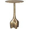 Allegro Side Table Aluminum Antique Brass - ZM Home: Marble Top, Cast Base, Glam Deco Style, 21.7" Height - 2 of 4