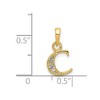 Black Bow Jewelry The Chloe Mini Diamond Accent initial C Pendant in 14k Yellow Gold - 3 of 4