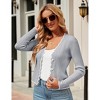 Clearlove Women's Cropped V Neck Button Front Cardigan Lightweight Knit Sweater Casual Cover Up - 4 of 4