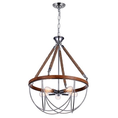 CWI Lighting Parana 5 Light Down Chandelier With Chrome Finish