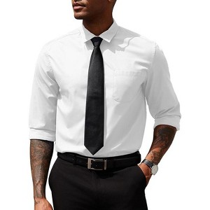 COOFANDY Men's Dress Shirts Long Sleeve Button Down Formal Shirt Regular Fit Solid Business Casual Shirts - 1 of 4