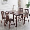 TOBILI 4 pieces of dining chair, Walnut, rubberwood material, dining chair,solid wood chair - 2 of 4