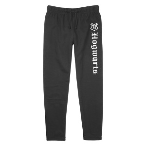 Junior's Harry Potter Hogwarts Crest Icon  Jogger Sweatpants - Black - Medium - 1 of 3
