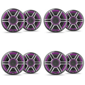 Garmin Fusion 4 Pairs Apollo AP-FL65SPG 6.5" LED Marine Speakers Sport Grills, Gray, Pair - 1 of 4
