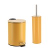 Evideco French Home Goods Bathroom Set with Bamboo Lid - Matte Metal Trash Can and Toilet Brush - 2 of 4