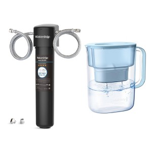 Waterdrop 15UA Under Sink Water Filter System, Direct Connect to Kitchen Faucet, NSF/ANSI 42 Certified, 2 Year, Extra Water Filter Pitcher Blue - 1 of 4