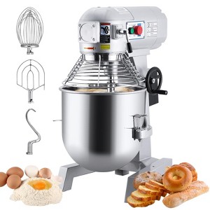 30QT Commercial Food Mixer, 1100w High Efficiency Commercial Mixer with 3 Speeds & Stainless Steel Bowl - 1 of 4